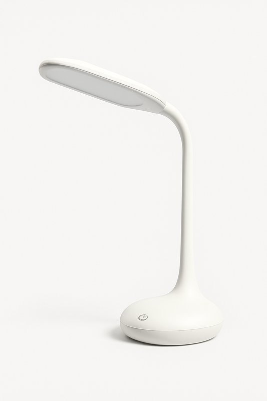White LED desk lamp on a white background
Essentiel
A modern LED desk lamp with touch-dimming control, adjustable brightness, and energy-saving design. Ideal for studying, reading, or office work